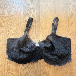 Victorias Secret 36DDD Dream Angels Pushup Bra Without Padding Lace Black EUC
